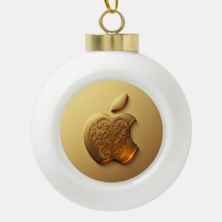 Aplle Ceramic Ball Christmas Ornament