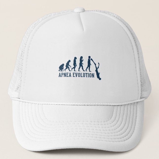 Apnea Evolution Freediver Free Diving Free Diver Trucker Hat (Front)