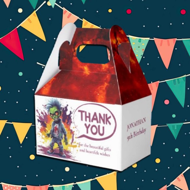 Apocalypse Birthday Zombie Boy Favor Box (Zombie Walkers,  Your birthday party won't be complete without an array of gruesome zombie props! )