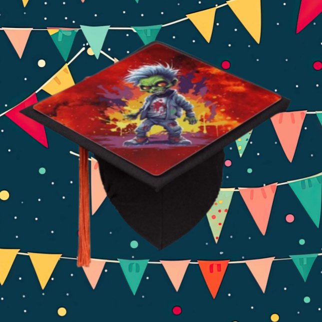 Apocalypse Birthday Zombie Boy Graduation Cap Topper (Zombie Walkers,  Your birthday party won't be complete without an array of gruesome zombie props! )