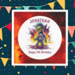 Apocalypse Birthday Zombie Boy Napkins<br><div class="desc">Apocalypse Birthday Zombie Boy Fiery Zombie personalized napkins for a little boy. Click the "Customize it!" button to change the text size, text color, font style and more! If this product has the option to transfer the design to another item, please make sure to adjust the design to fit if...</div>