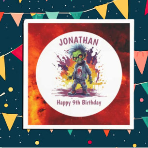 Apocalypse Birthday Zombie Boy Napkins