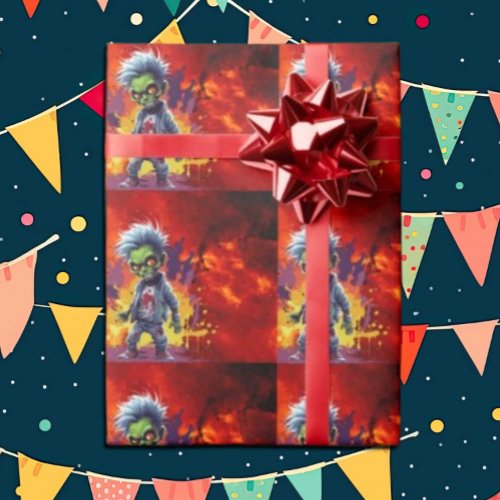 Apocalypse Birthday Zombie Boy Wrapping Paper
