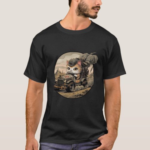 Apocalypse Driving Cat T_Shirt