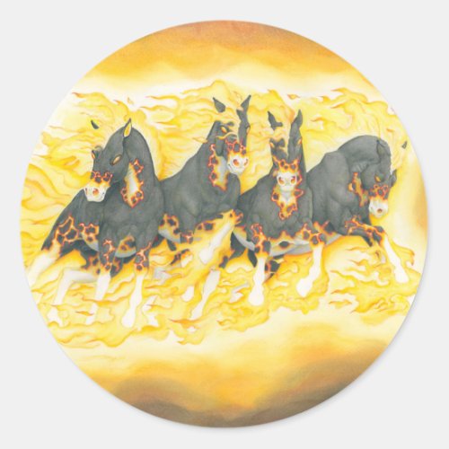 Apocalypse Horses Classic Round Sticker