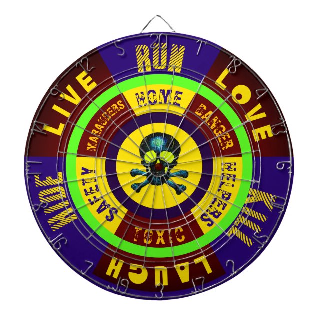 Apocalypse Zone - Live Laugh Love Run Kill Hide Dart Board (Front)