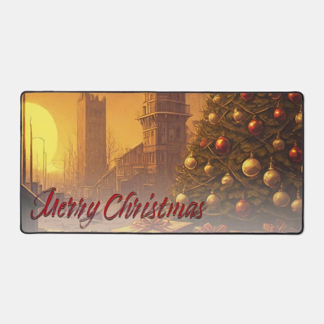 Apocalyptic Christmas Motif, with Presents Desk Mat (Front)