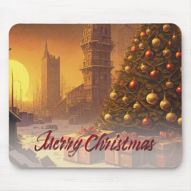 Apocalyptic Christmas Motif, with Presents Mouse Pad (Front)