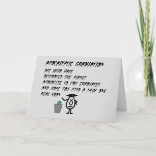 Apocalyptic Graduation, A Funny College Grad Poem Card