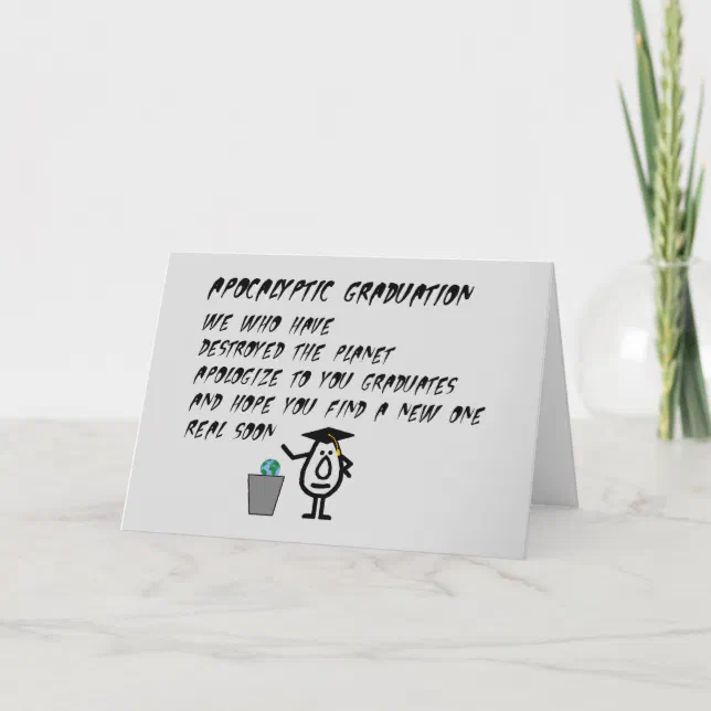 Apocalyptic Graduation, High School Grad Poem Card | Zazzle