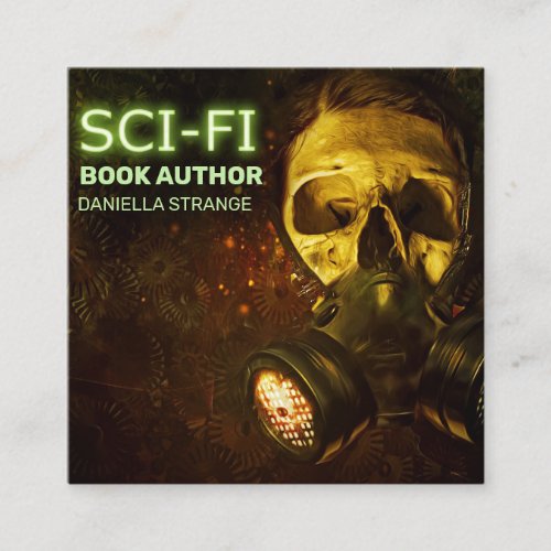 Apocalyptic Sci_fi Book Author Square Business Card