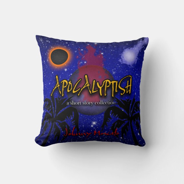 Apocalyptish Book Cover Throw Pillow (Front)