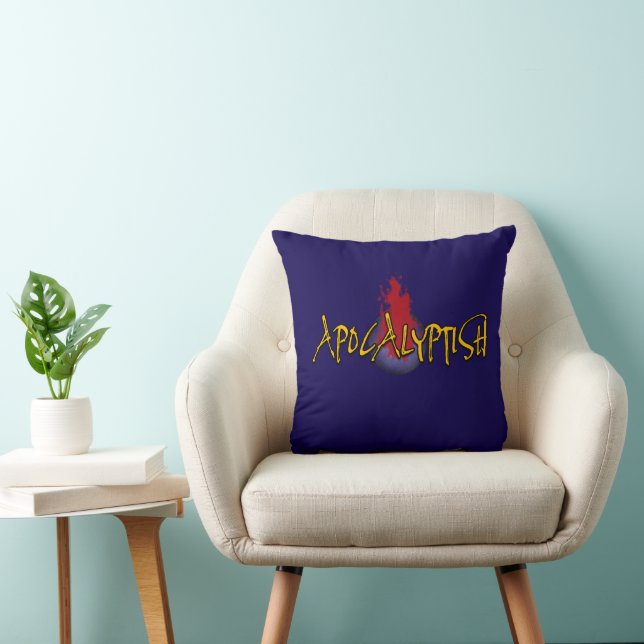 Apocalyptish Planet Logo Throw Pillow (Chair)
