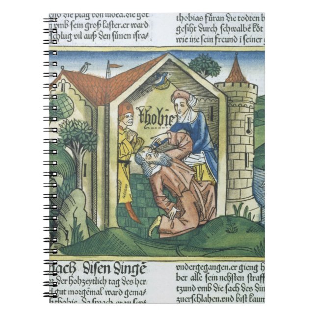 Apocrypha: Tobit is blinded by sparrow's droppings Notebook (Front)