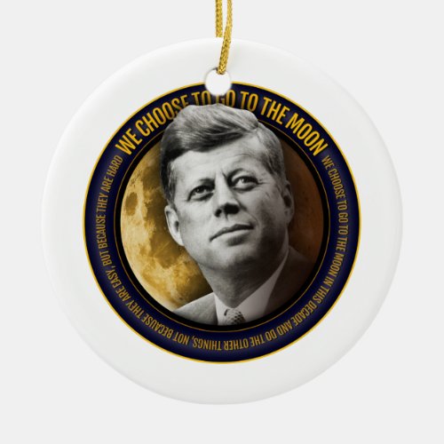 Apollo 11 50th Anniversary JFK We Choose Speech Ceramic Ornament