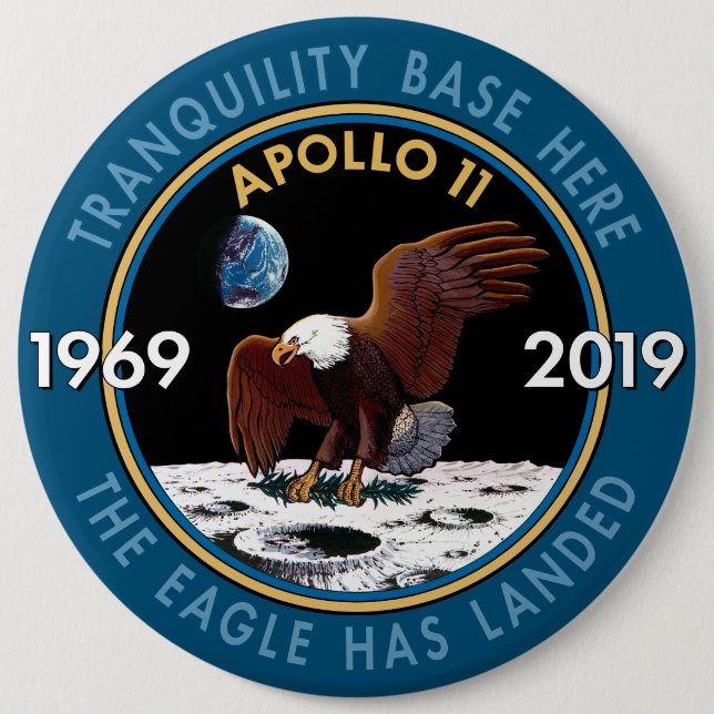 Apollo 11 50th Anniversary Mission Patch Insignia Button (Front)