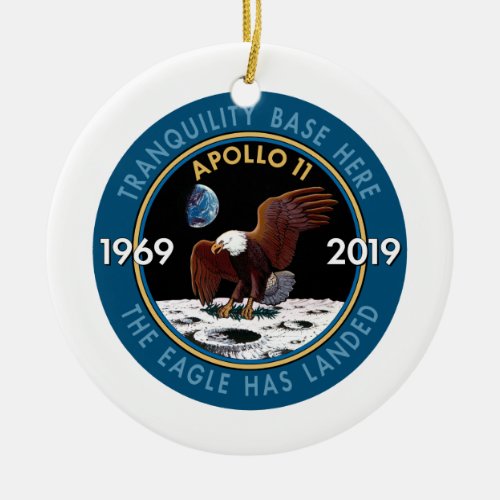 Apollo 11 50th Anniversary Mission Patch Insignia Ceramic Ornament