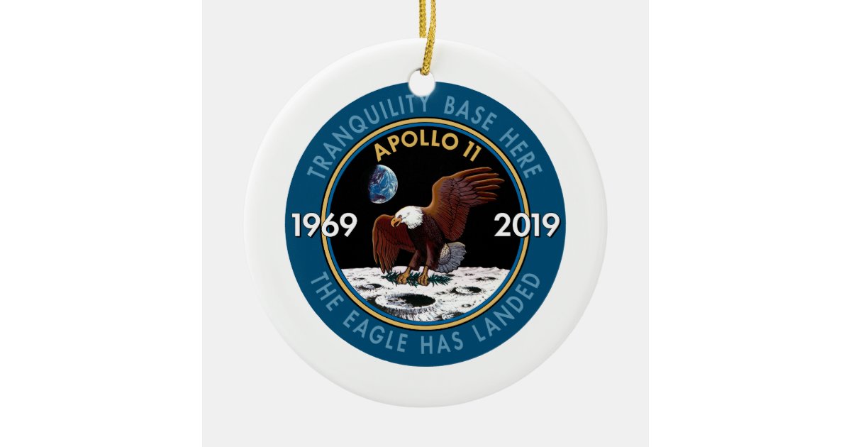 Apollo 11 50th Anniversary Mission Patch Insignia Ceramic Ornament | Zazzle