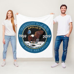Apollo 11 50th Anniversary Mission Patch Insignia Fleece Blanket