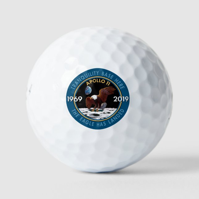 Apollo 11 50th Anniversary Mission Patch Insignia Golf Balls (Front)