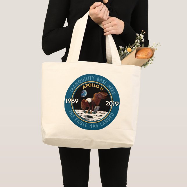 Apollo 11 50th Anniversary Mission Patch Insignia Large Tote Bag (Front (Product))