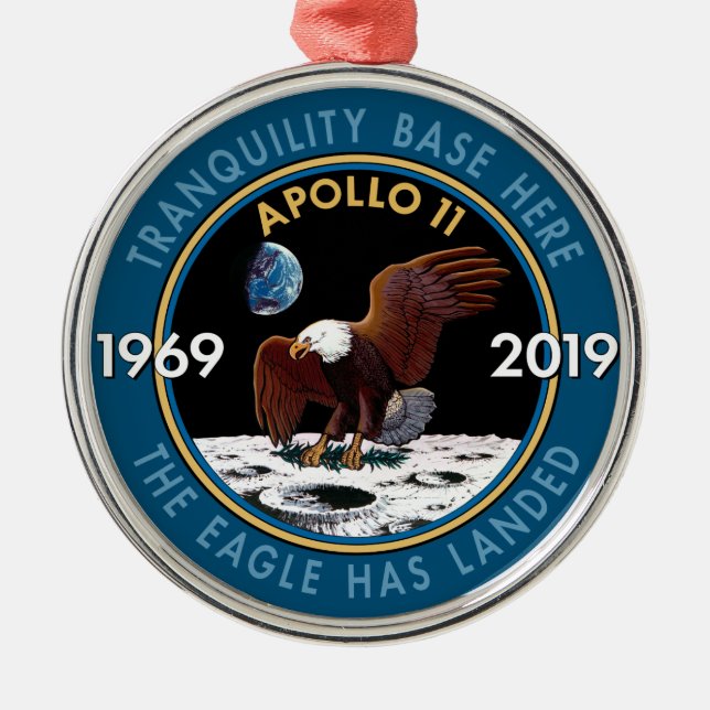 Apollo 11 50th Anniversary Mission Patch Insignia Metal Ornament (Front)