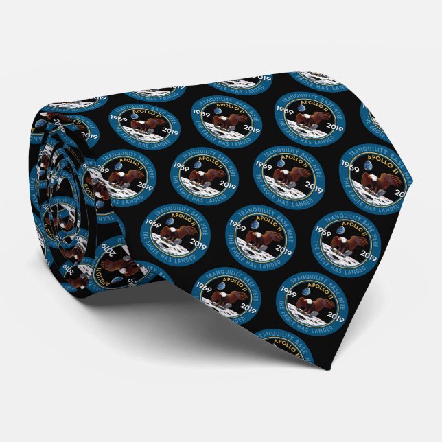 Apollo 11 50th Anniversary Mission Patch Insignia Neck Tie (Rolled)