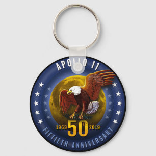 Apollo 11 50th Anniversary Starfield Moon Eagle - Keychain