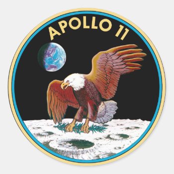 Apollo 11 Classic Round Sticker by Dozzle at Zazzle