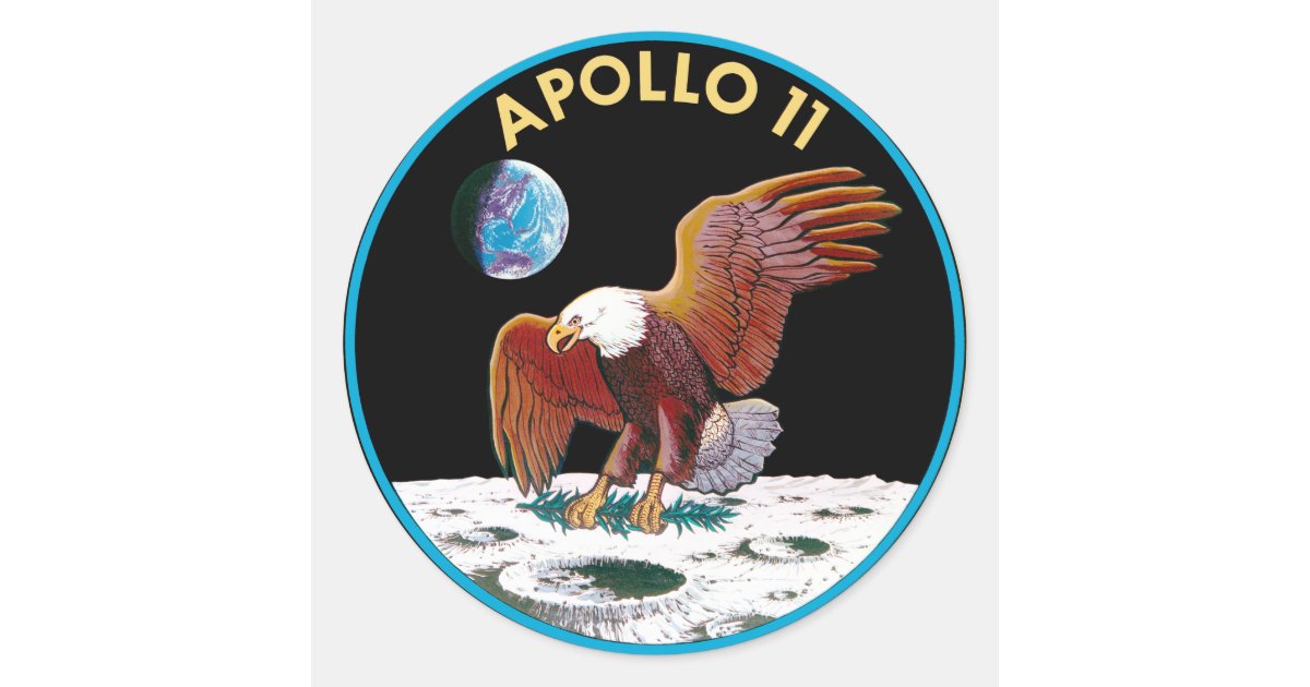 Apollo 11 classic round sticker | Zazzle