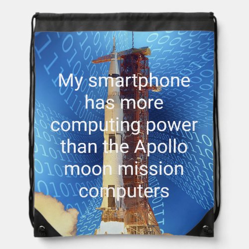 Apollo 11 Computing Power Drawstring Bag