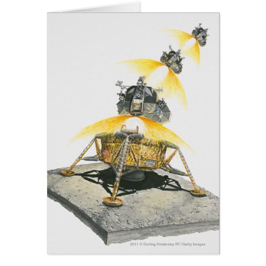 Apollo 11 Eagle module taking off from the Moon Cards (Front)