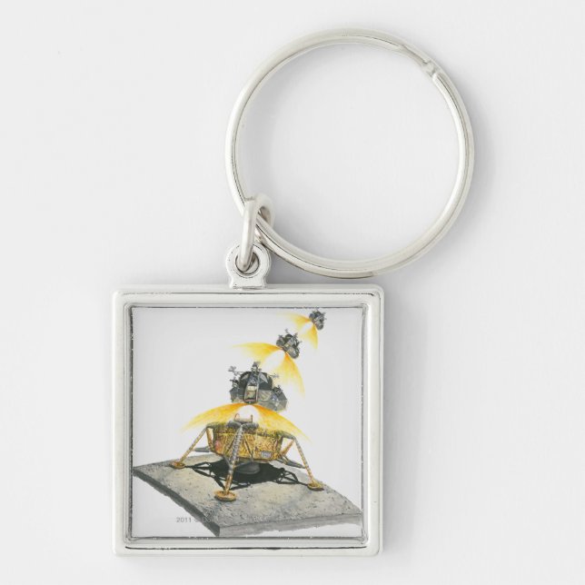 Apollo 11 Eagle module taking off from the Moon Keychain (Front)