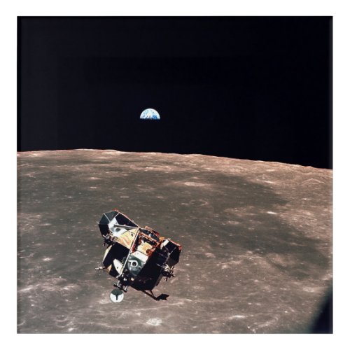 Apollo 11 Earth View as the Lunar Module Eagle Lea Acrylic Print