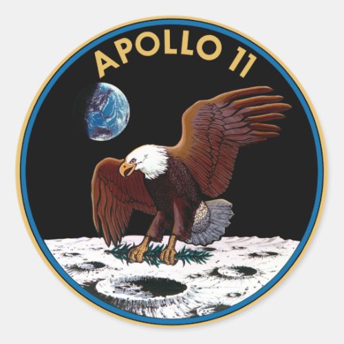 Apollo 11 insignia classic round sticker