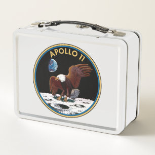 Apollo 11 insignia metal lunch box