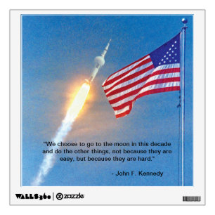 Apollo 11 launch with American Flag Wall Decal