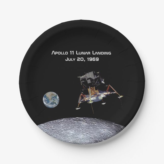 Apollo 11 Lunar Landing Paper Plates (Front)