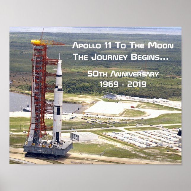 Apollo 11 Mission to the Moon Anniversary Poster (Front)