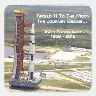 Apollo 11 Mission to the Moon Anniversary Square Sticker