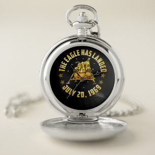 Apollo 11 Moon Landing Space Astronomy Astronauts Pocket Watch