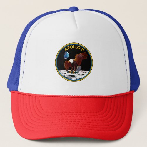 Apollo 11 Moon Mission bald eagle insignia patch Trucker Hat