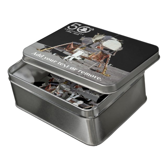 Apollo 11 Moon Mission Lunar Lander and astronaut, Jigsaw Puzzle (Lid Open)