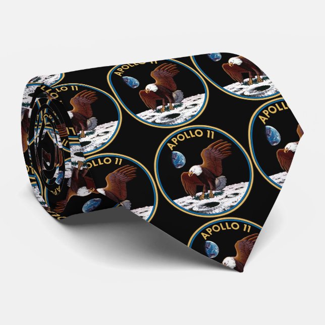 Apollo 11 Space Mission 1969 Insignia Neck Tie (Rolled)