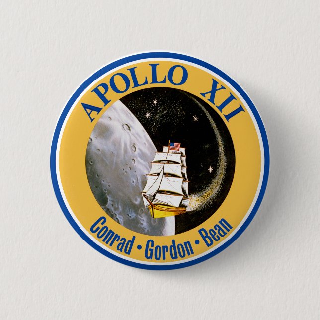 Apollo 12: Back to the Moon! Pinback Button (Front)