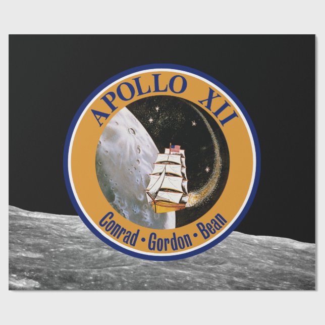 Apollo 12 Mission Patch Logo Wrapping Paper (Flat)