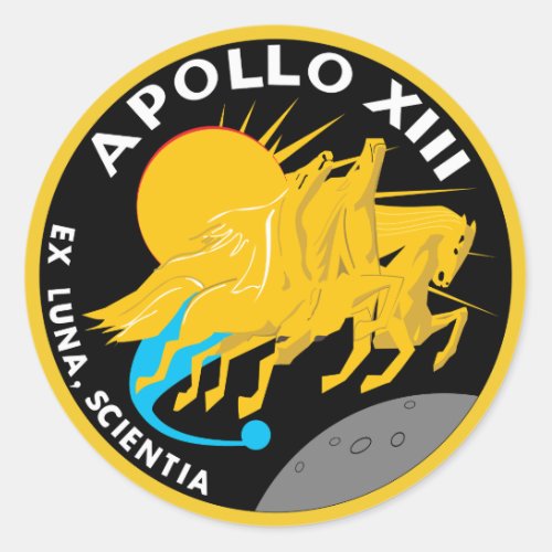 Apollo 13 NASA Mission Patch Logo Classic Round Sticker