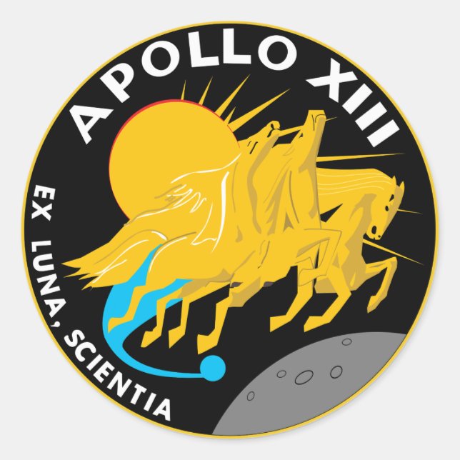 Apollo 13 NASA Mission Patch Logo Classic Round Sticker (Front)