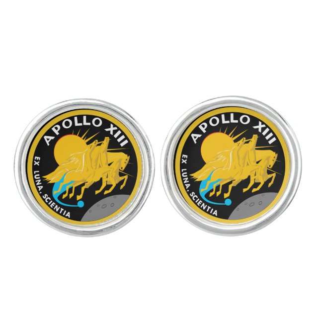 Apollo 13 NASA Mission Patch Logo Cufflinks (Front)