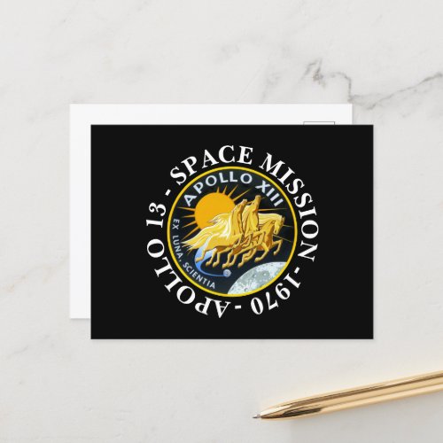 Apollo 13 Space Mission 1970 Insignia Postcard